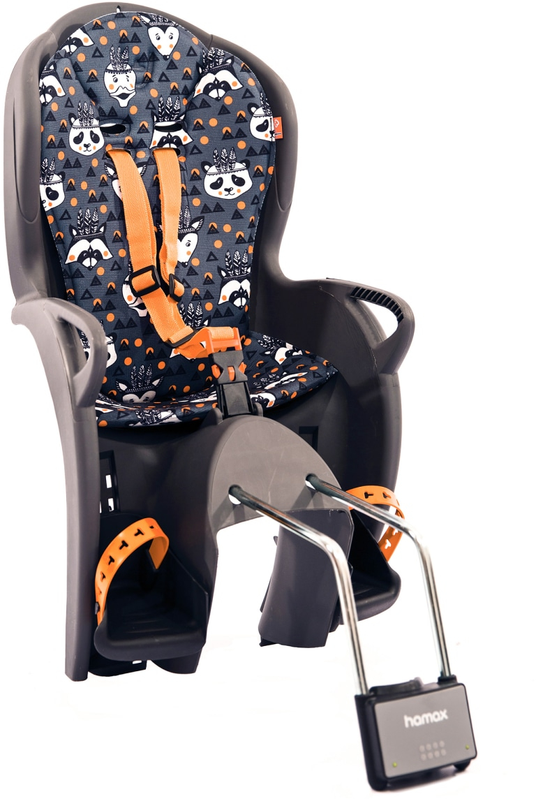 Hamax  Kiss Frame Fit Child Seat   GREY / ORANGE ANIMAL