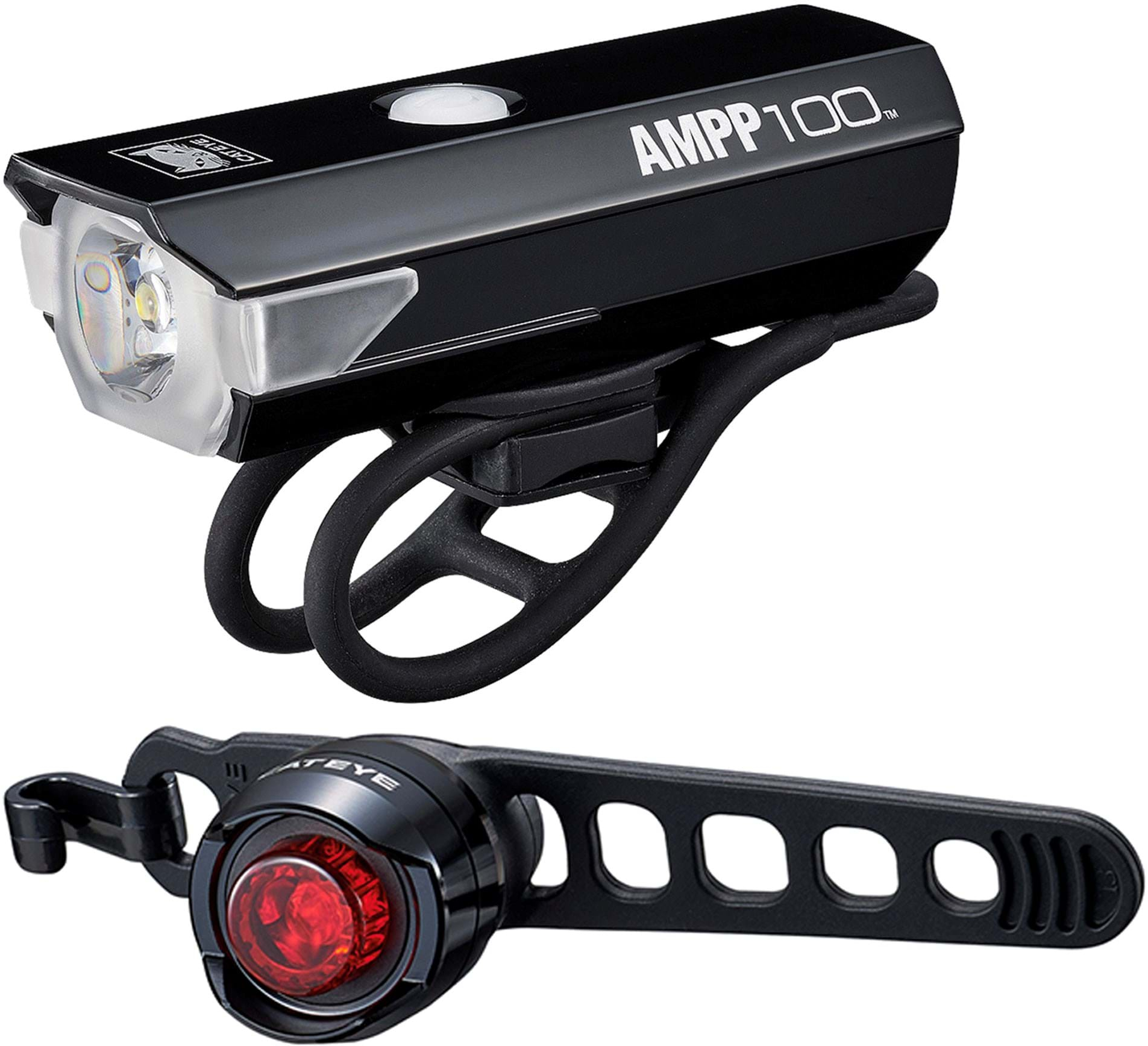 Cateye  Ampp 100 and ORB RC Rechargeable Bike Light Set NO SIZE NO COLOUR