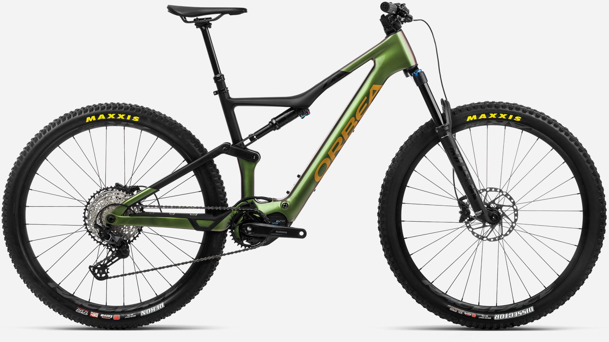 Orbea 2023  Rise M20 Full Suspension Electric Mountain Bike XL Chameleon Goblin Green-Black