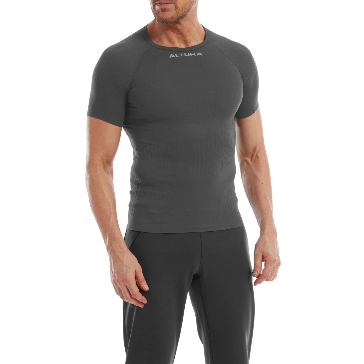 Altura  Tempo Unisex Seamless Short Sleeve Base Layer Small CHARCOAL