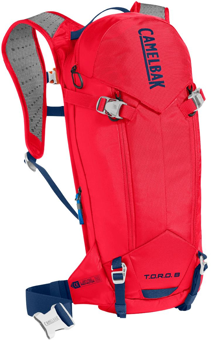 CamelBak  Toro Protector 8 Dry Hydration Pack in Red  RACING RED/PITCH BLU