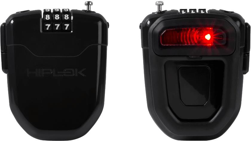 Hiplok  FLX Retractable Combo Lock with Integrated Rear Light  BLACK