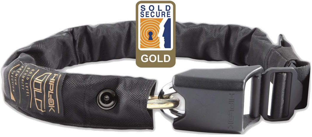 Hiplok  Gold Wearable Chain Lock 10x850mm Sold Secure Gold  BLACK