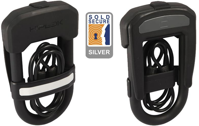 Hiplok Hiplock DC D-LOCK and Cable - Sold Secure Silver 13MM X 14 X 7CM BLACK