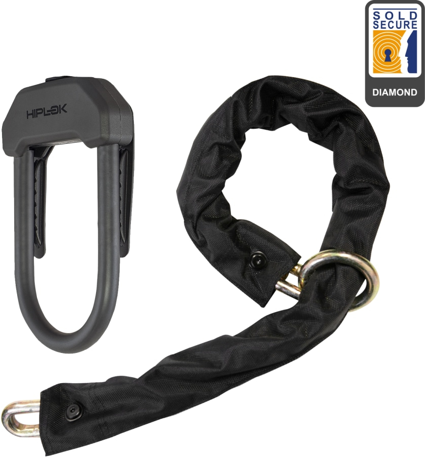 Hiplok  DXXL D-Lock and Chain Combo Sold Secure Diamond NO SIZE BLACK