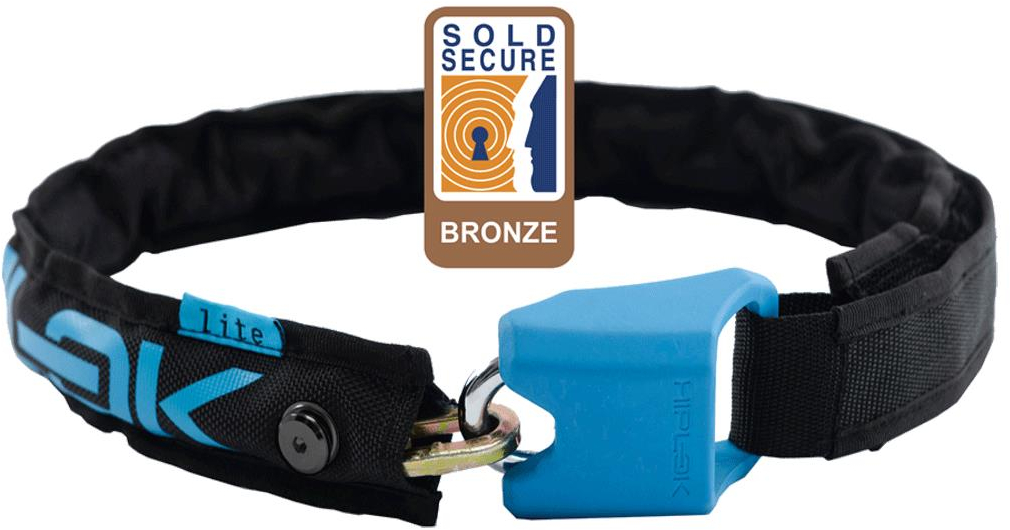 Hiplok  LITE Wearable Chain Lock Sold Secure Bronze in Black and Cyan  BLACK/CYAN