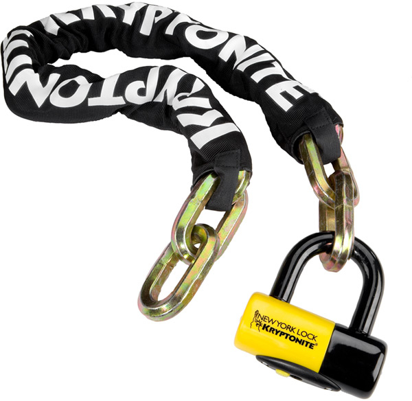 Kryptonite  New York Fahgettaboudit Chain 14mmX100cm And NY Disc Lock Sold Secure Diamond 100 CM Black / Yellow