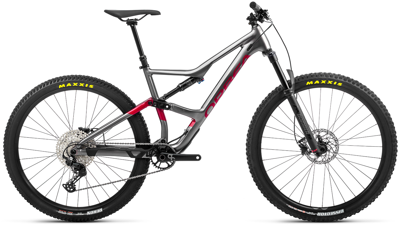 Orbea 2022  Occam H30 Full Suspension Mountain Bike S Anthracite Glitter - Candy Red