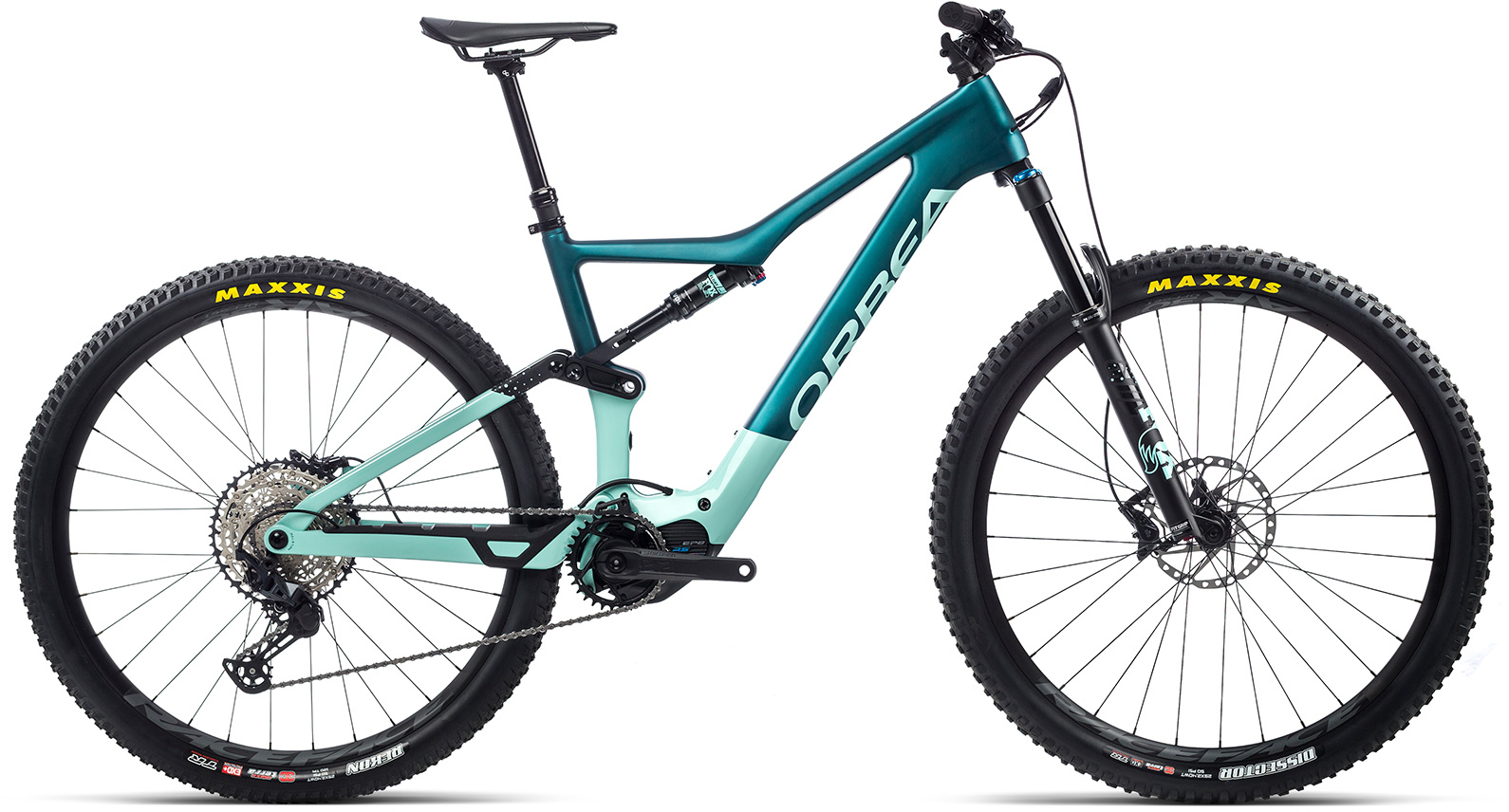 Cycles UK Orbea 2022  Rise M20 Electric Mountain Bike XL Ice Green (Gloss) - Ocean (Matte)
