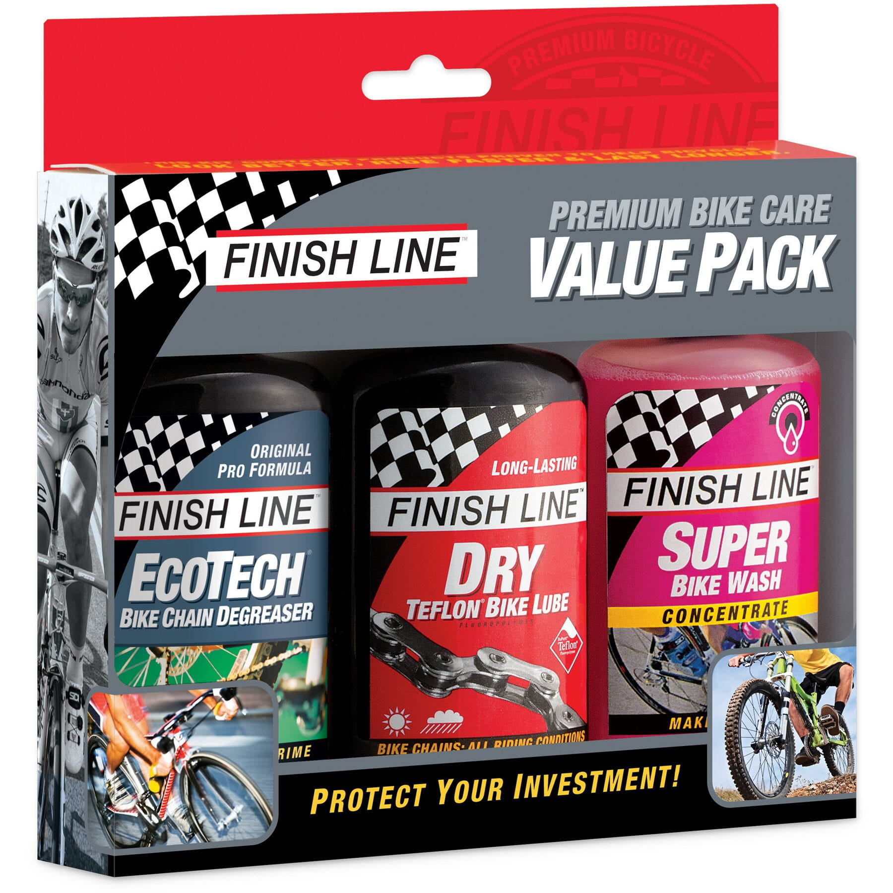 Finish Line  Summer Value Pack - EcoTech Degreaser / Super Bike Wash / Dry Lube