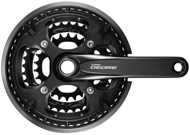 Shimano  Deore FC-T6010 10-speed Chainset 48/36/26T With Chainguard, 48 / 36 / 26 TEETH 175 MM Black