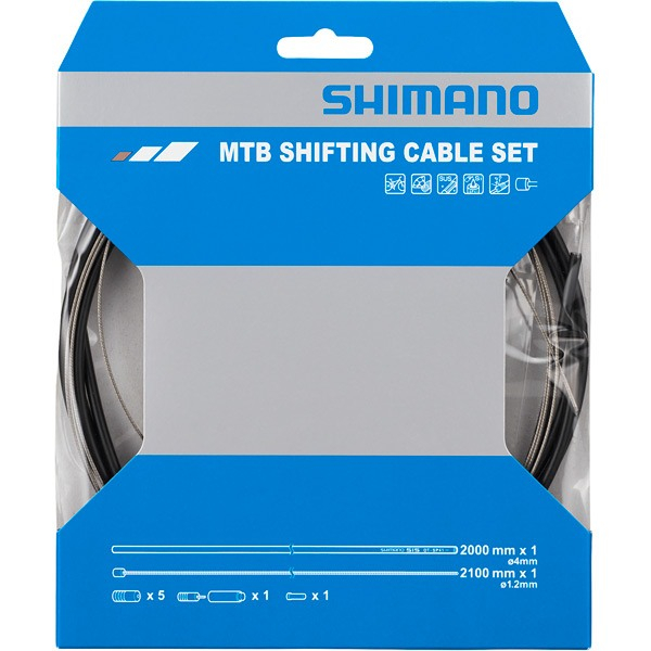 Shimano  MTB Gear Cable Set for Rear Only ONE SIZE Black