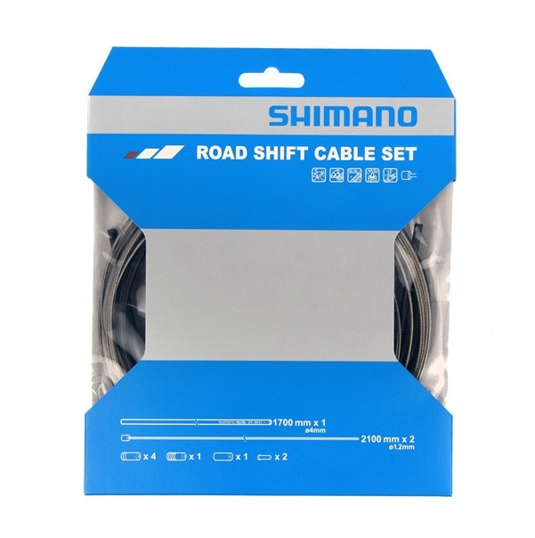 Shimano  Road Gear Cable Set Stainless Steel Inner Wire ONE SIZE Black