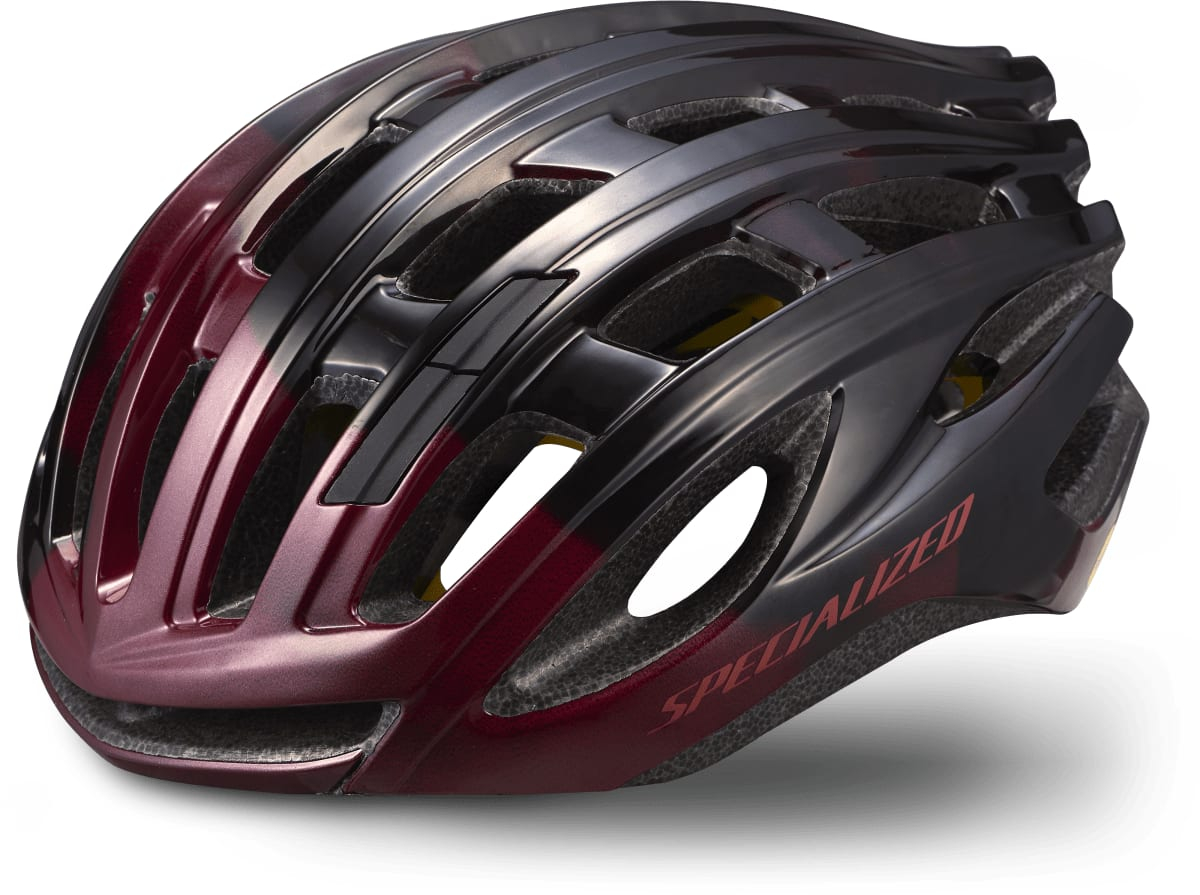 Specialized  Propero III Road Cycling Helmet with Angi S Gloss Maroon/Gloss Black