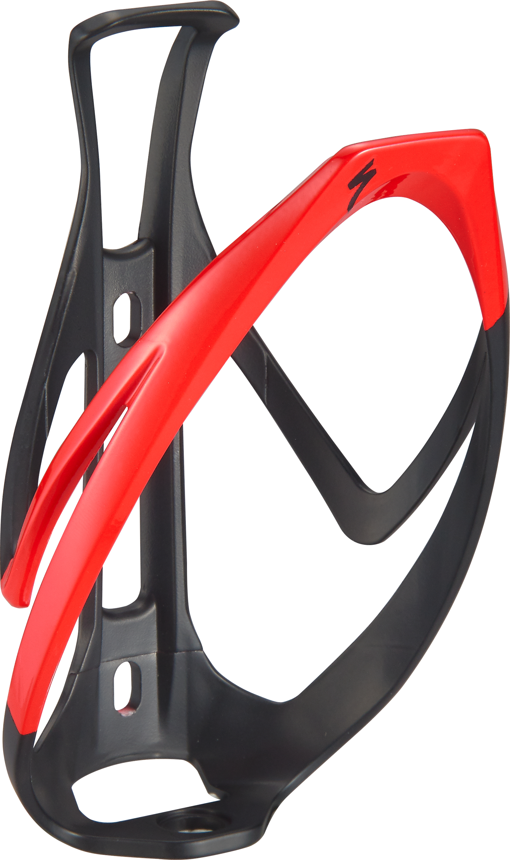 Cycles UK Specialized  Rib Cage II Bottle Cage  Matte Black/Flo Red