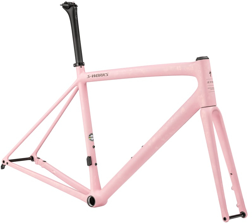 Specialized 2023  S-Works Aethos Frameset 58 SATIN 100% RED GHOST PEARL ORGANIC COLOR RUN OVER DESERT ROSE / TAUPE