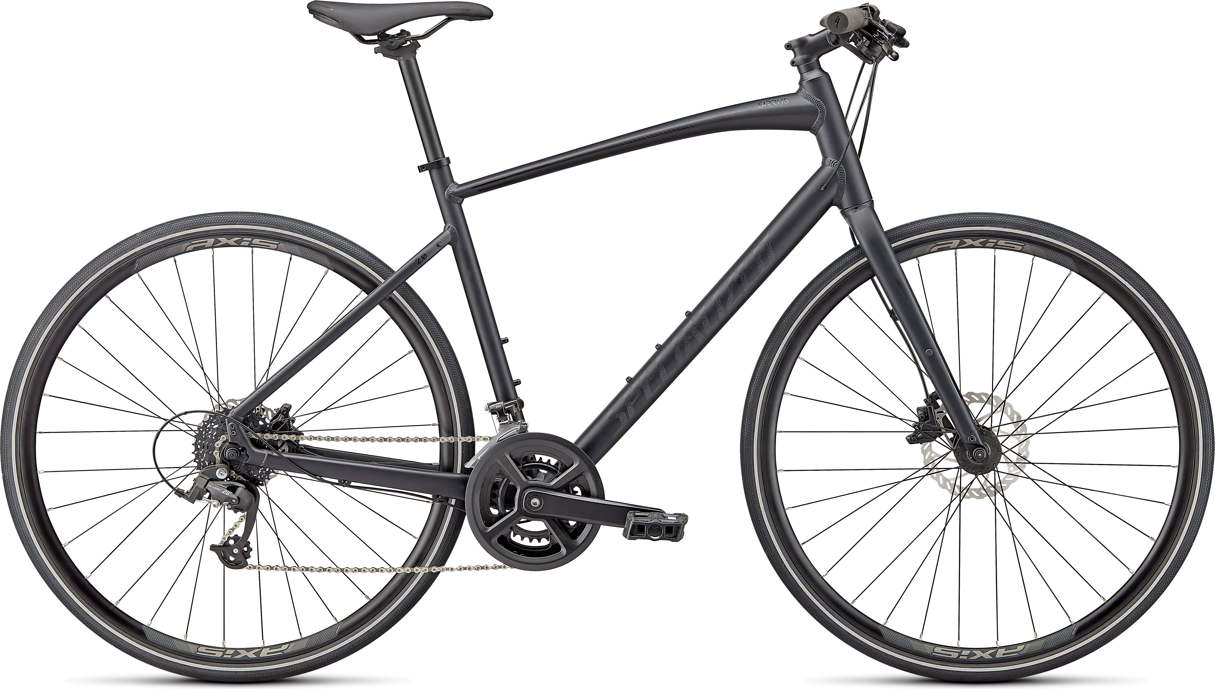 Specialized 2022  Sirrus 2.0 Hybrid Bike XXS SATIN CAST BLACK / GLOSS BLACK / SATIN BLACK REFLECTIVE