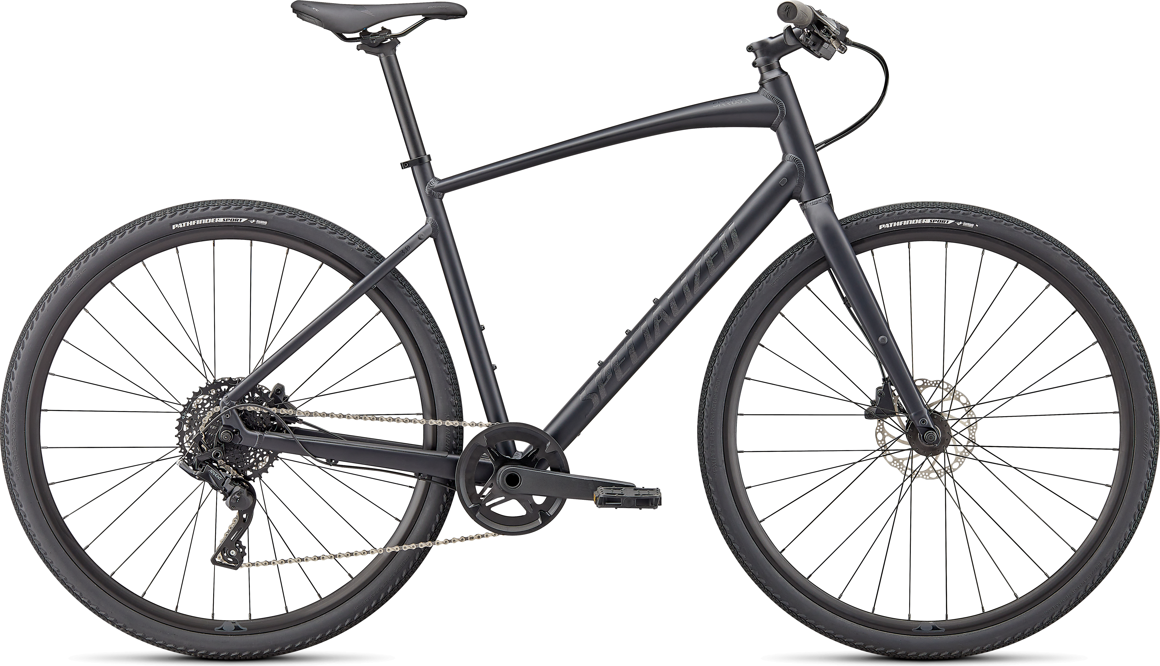Specialized 2022  Sirrus X 3.0 Hybrid Bike S SATIN CAST BLACK / BLACK / SATIN BLACK REFLECTIVE