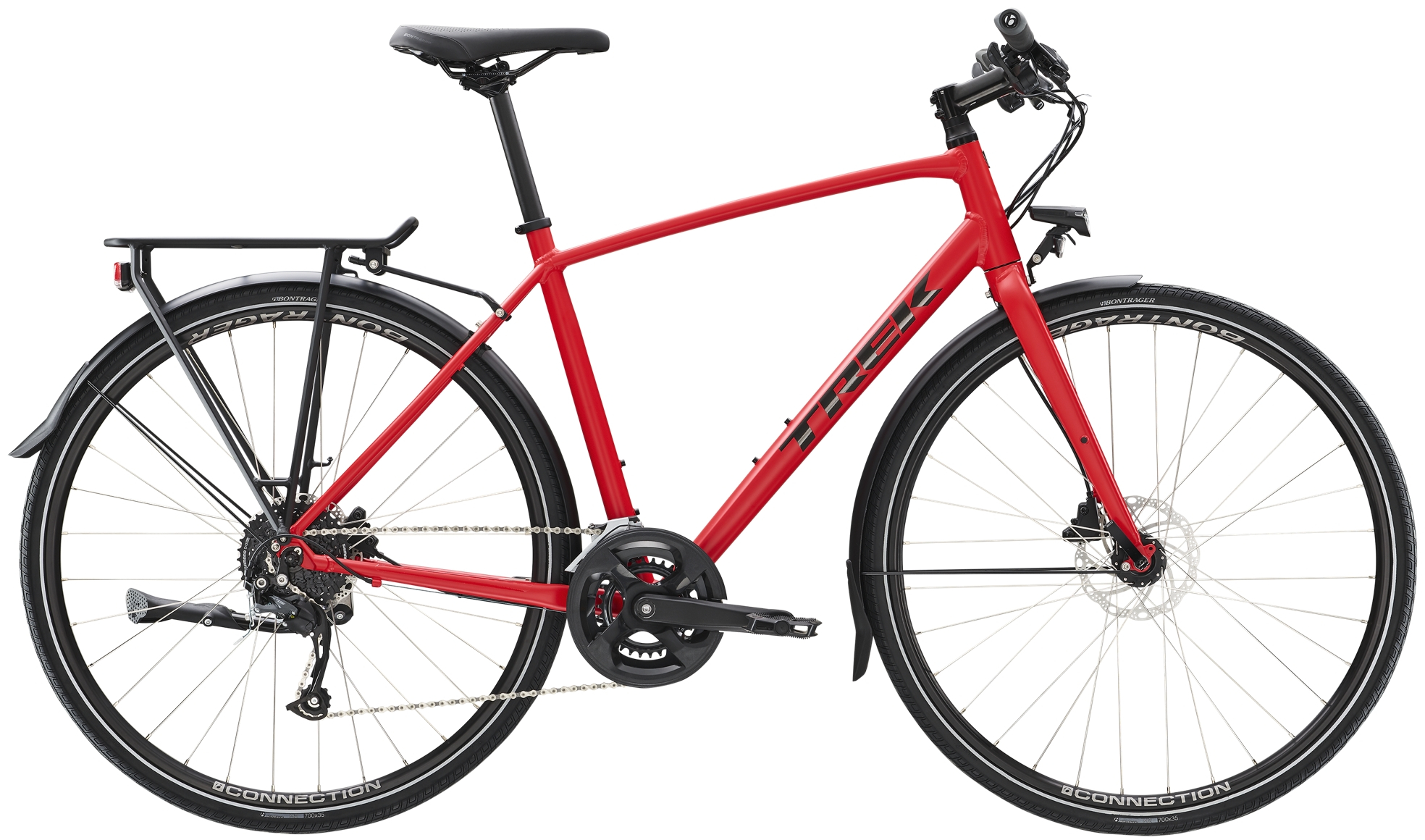 Trek 2023  FX 2 Disc Equipped Hybrid Bike L SATIN VIPER RED