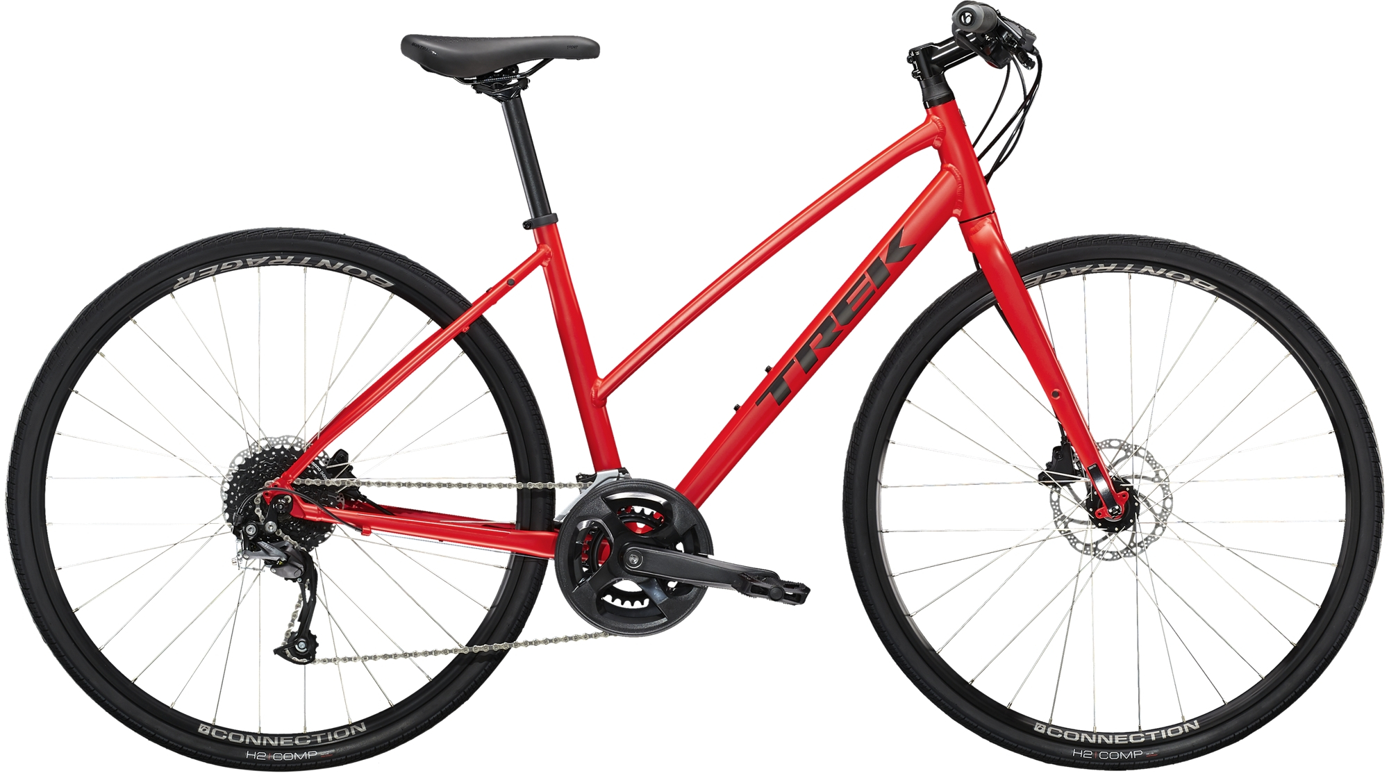 Trek 2023  FX 2 Disc Stagger Hybrid Bike L SATIN VIPER RED