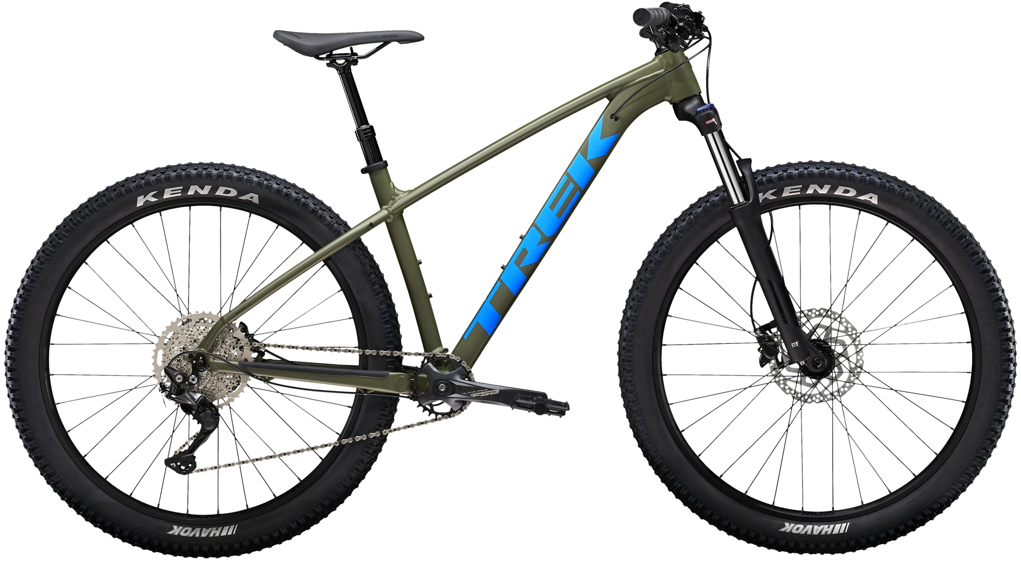 Trek 2023  Roscoe 6 Hardtail Mountain Bike S - 27.5 WHEEL OLIVE GREY/WATERLOO BLUE