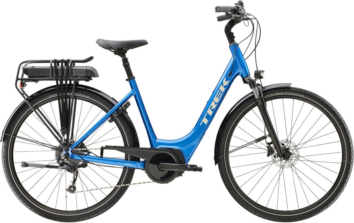 Trek 2023  Verve+ 2 Lowstep 300Wh Hybrid Electric Bike XS - 28 WHEEL ALPINE BLUE